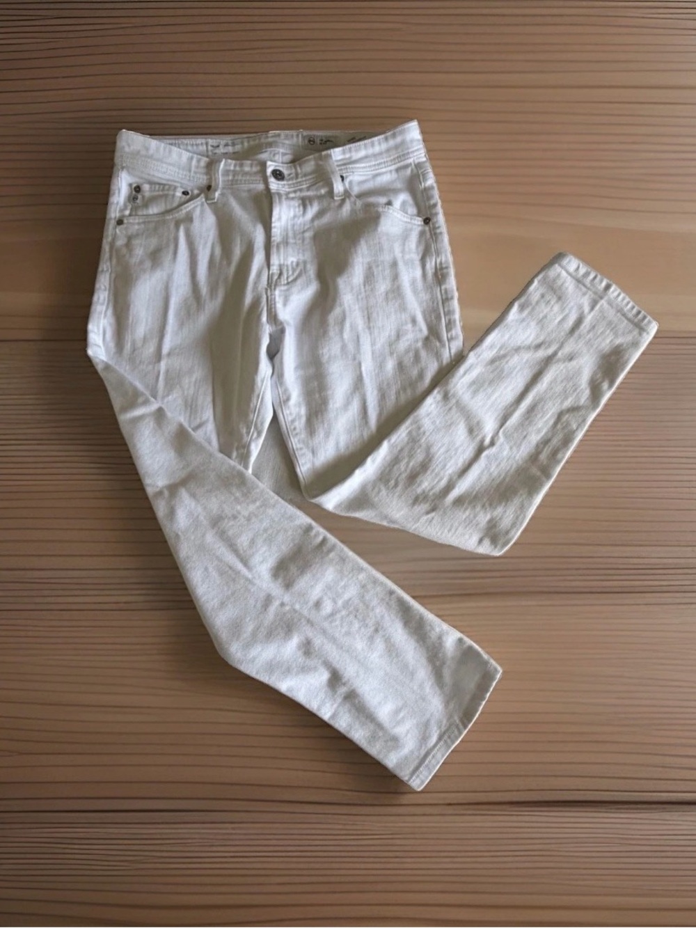 AG Adriano Goldschmied Jeans Mens 32x34 White Tellis Modern Slim Straight Denim